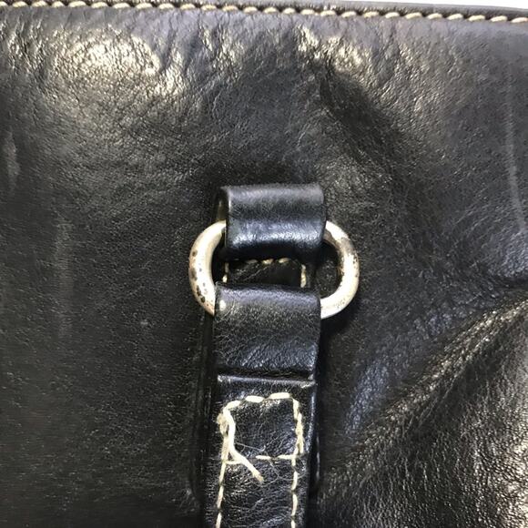 Fossil black leather mini tote bag 75082 casual everyday purse - Picture 13 of 16